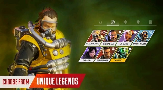 Màn hình chọn nhân vật Apex Legends Mobile