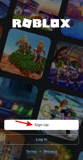 Màn hình đăng nhập Roblox