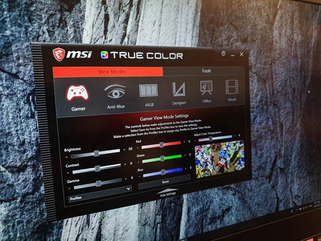 Màu sắc hiển thị trên MSI GS65 Stealth