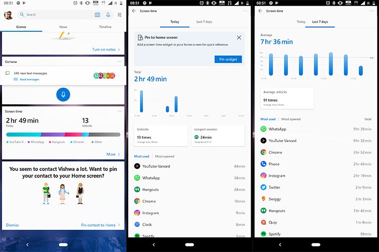 Microsoft Launcher Trên Android Giúp Bạn Theo Dõi Thời Gian Sử Dụng Điện Thoại