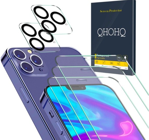 Miếng dán màn hình và camera QHOHQ cho iPhone 12 Pro Max