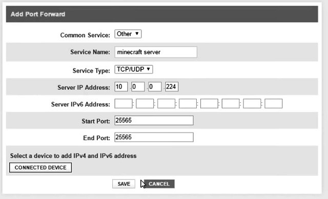 Minecraft Port Forwarding