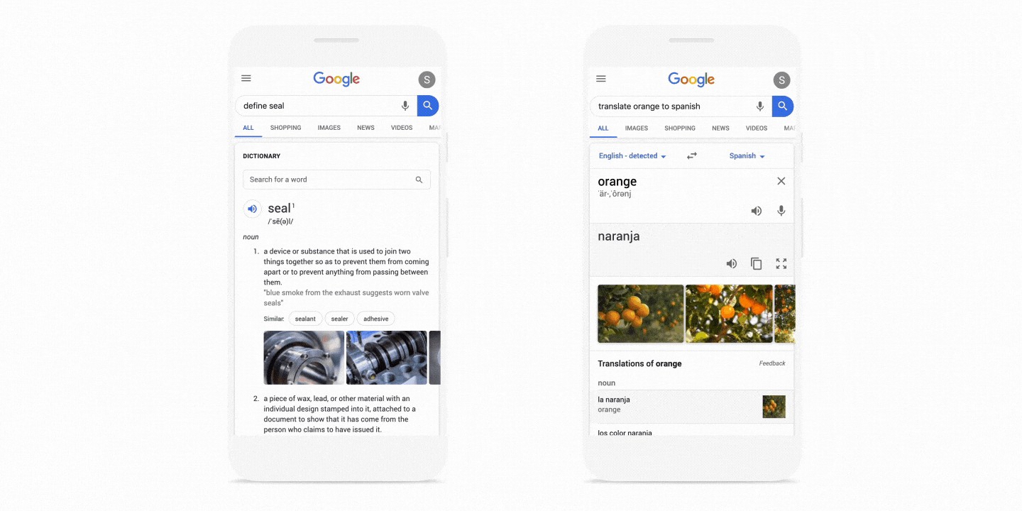 Minh họa từ ngữ bằng hình ảnh trong Google Translate