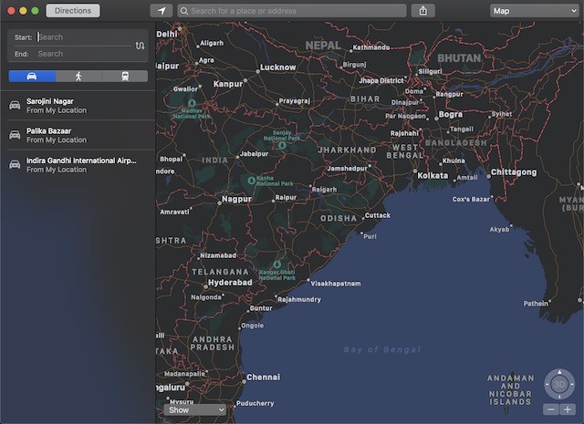 Mở Apple Maps trên Mac