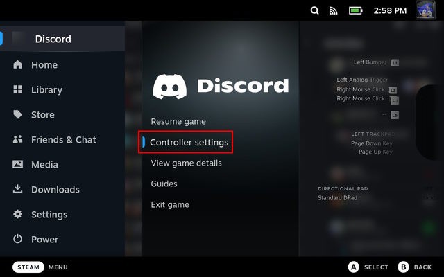 Mở cài đặt bộ điều khiển cho Discord