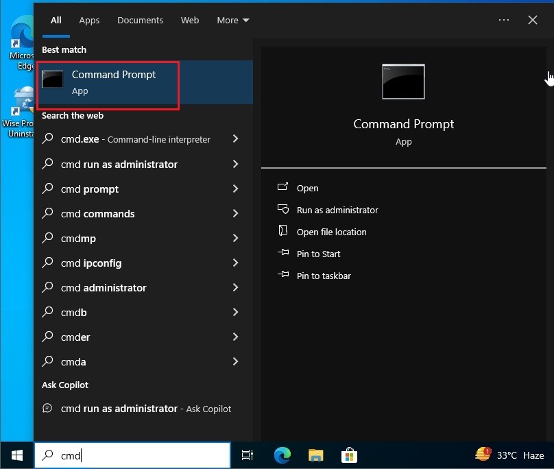 Mở CMD trong Windows 10
