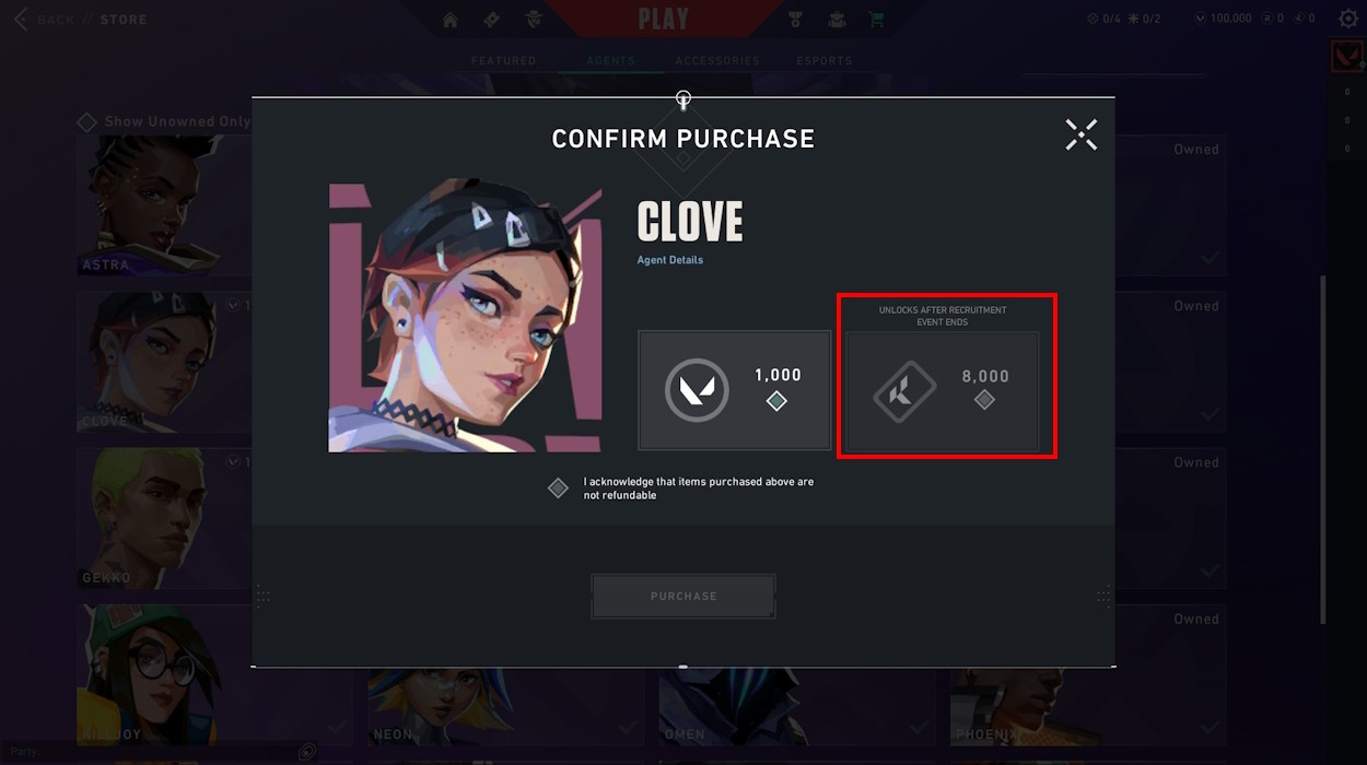 Mở khóa Clove bằng Kingdom Credits