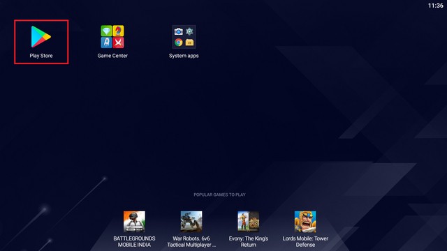 Mở Play Store trên BlueStacks để tải BGMI