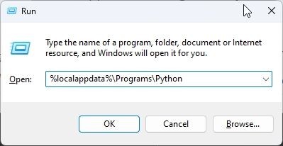 Mở thư mục Python