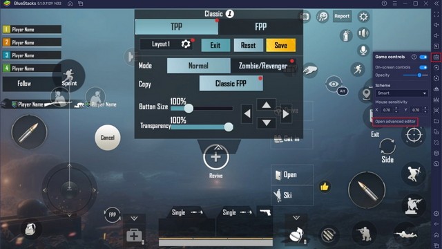 Mở trình chỉnh sửa nâng cao - Battlegrounds Mobile India PC
