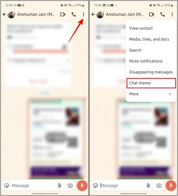 Mở tùy chọn Chủ đề Trò chuyện trong WhatsApp cho Android