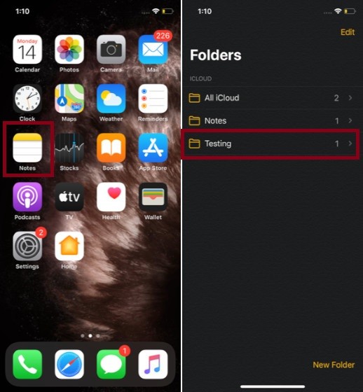 Chia sẻ Thư mục trong Ứng dụng Ghi chú trên iPhone, iPad và Mac