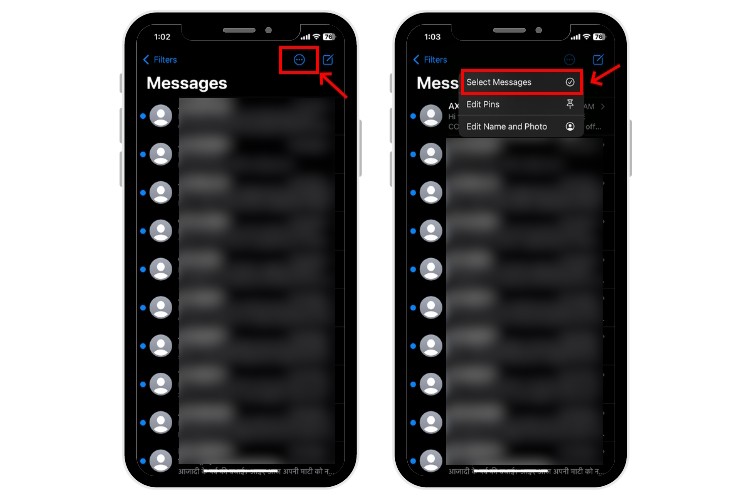Mở ứng dụng Tin nhắn trên iPhone và chọn tin nhắn