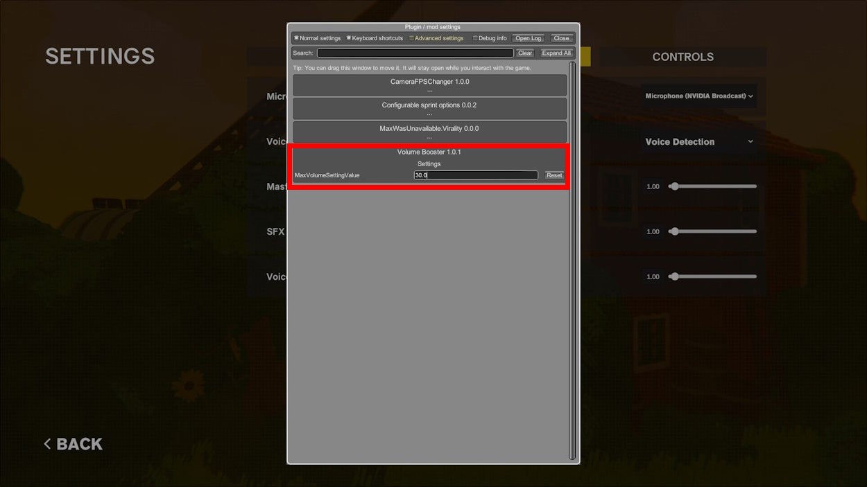 Mod Volume Booster tăng âm lượng trong game Content Warning