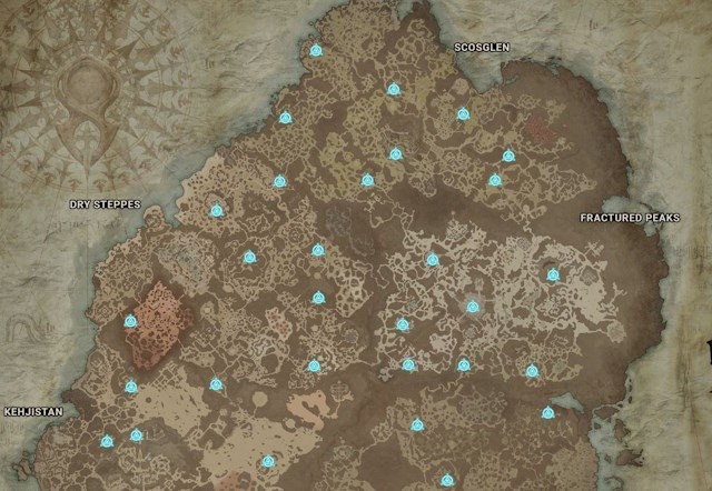 Một phần bản đồ Diablo 4