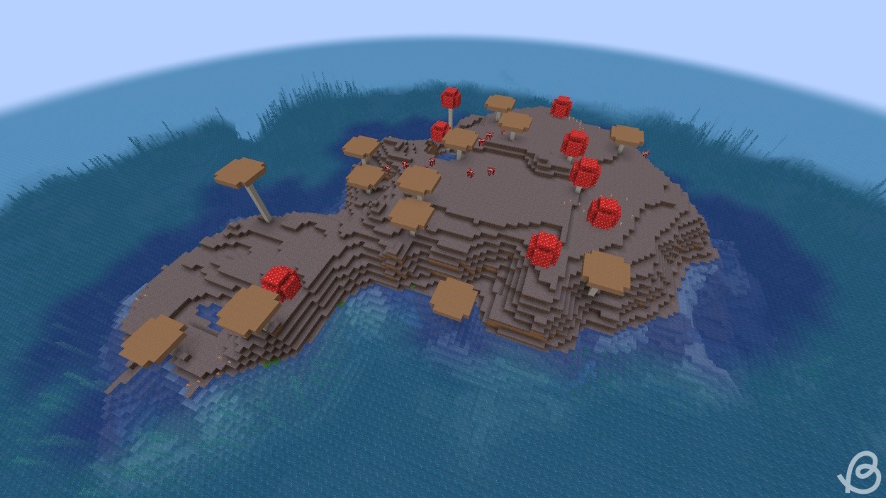 Một trong những seed đảo Minecraft tốt nhất và đầy thử thách nhất bao gồm seed này, nơi bạn xuất hiện ở đại dương và phải bơi đến một hòn đảo nấm gần đó