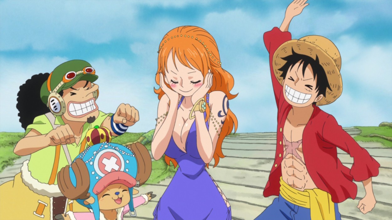 Nami cùng Usopp, Chopper và Luffy tại Zou