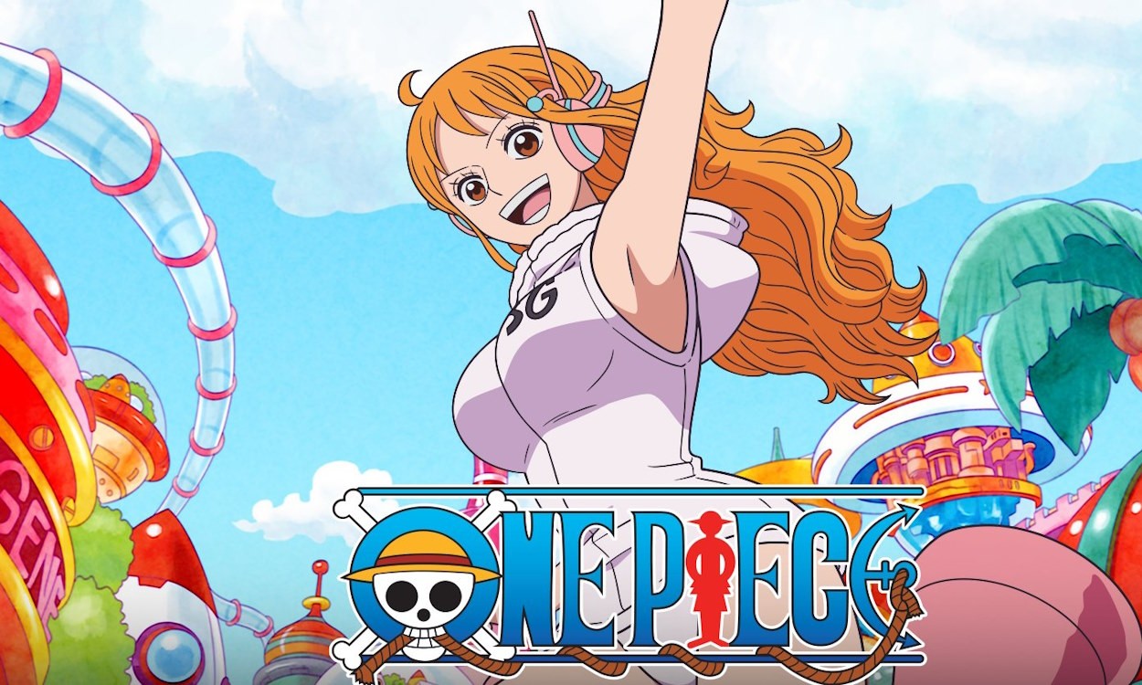 Nami trong trang phục ở Egghead trong poster One Piece