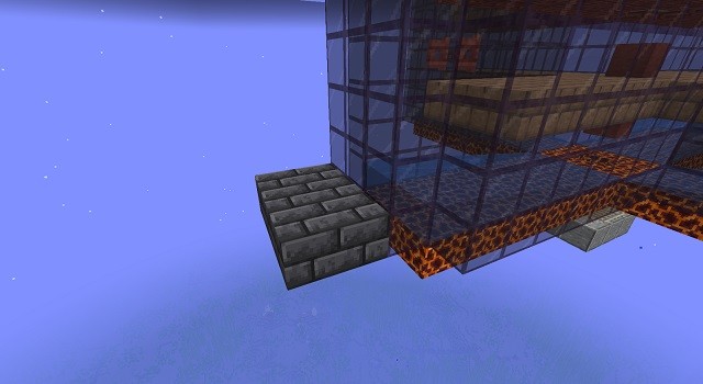 Nền tảng ở bất kỳ phía nào của sàn Magma - Cách xây dựng trang trại Creeper trong Minecraft