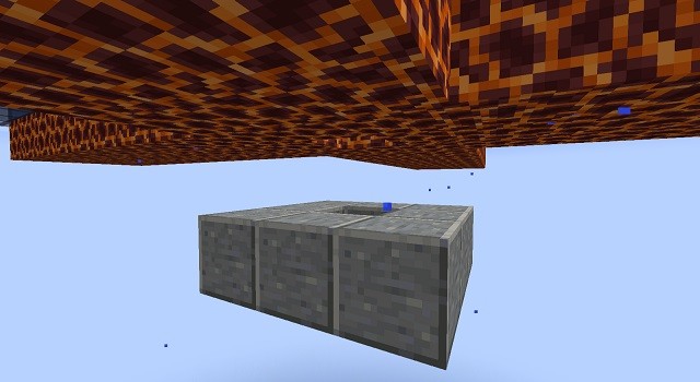 Nền tảng rỗng dưới trang trại creeper trong Minecraft