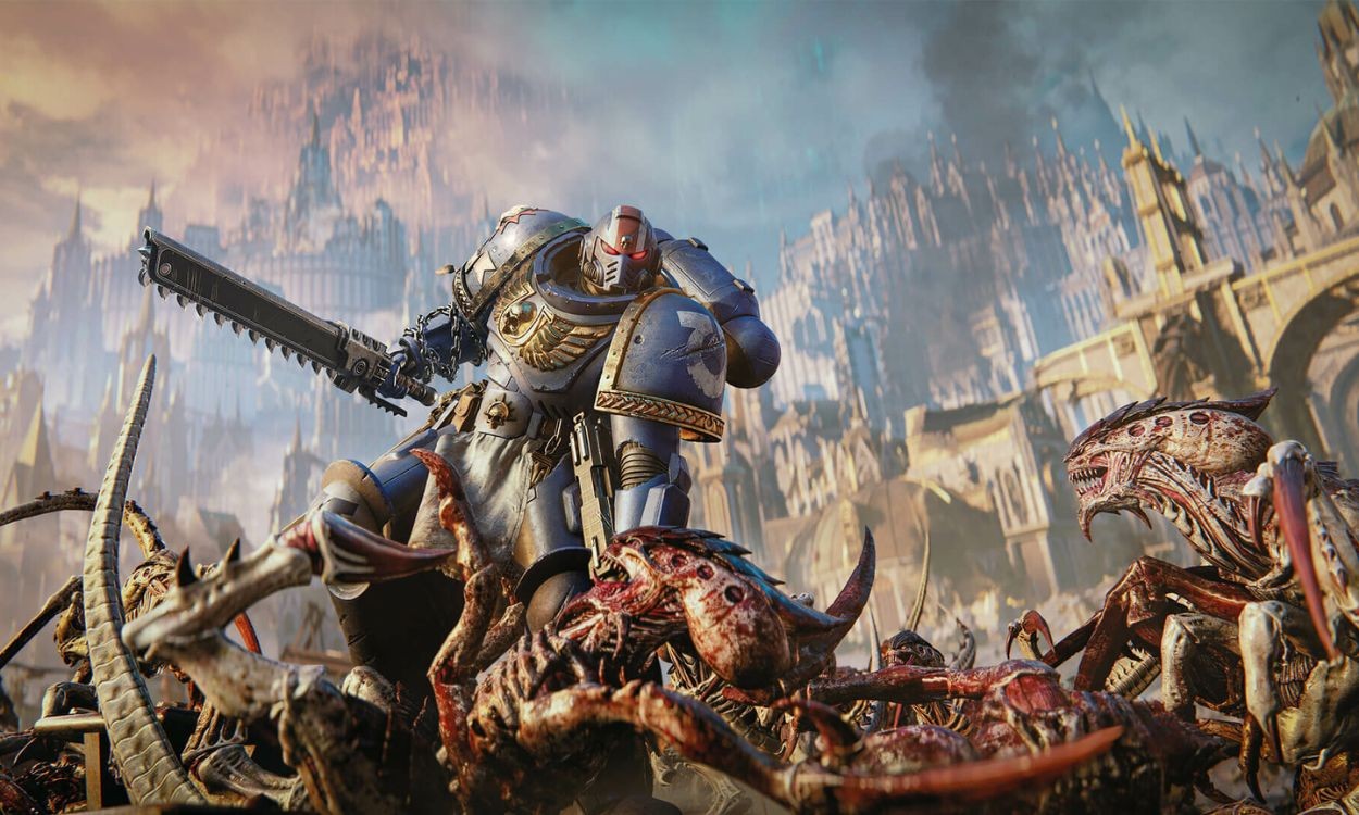 Nhân vật Warhammer đang tiêu diệt quái vật