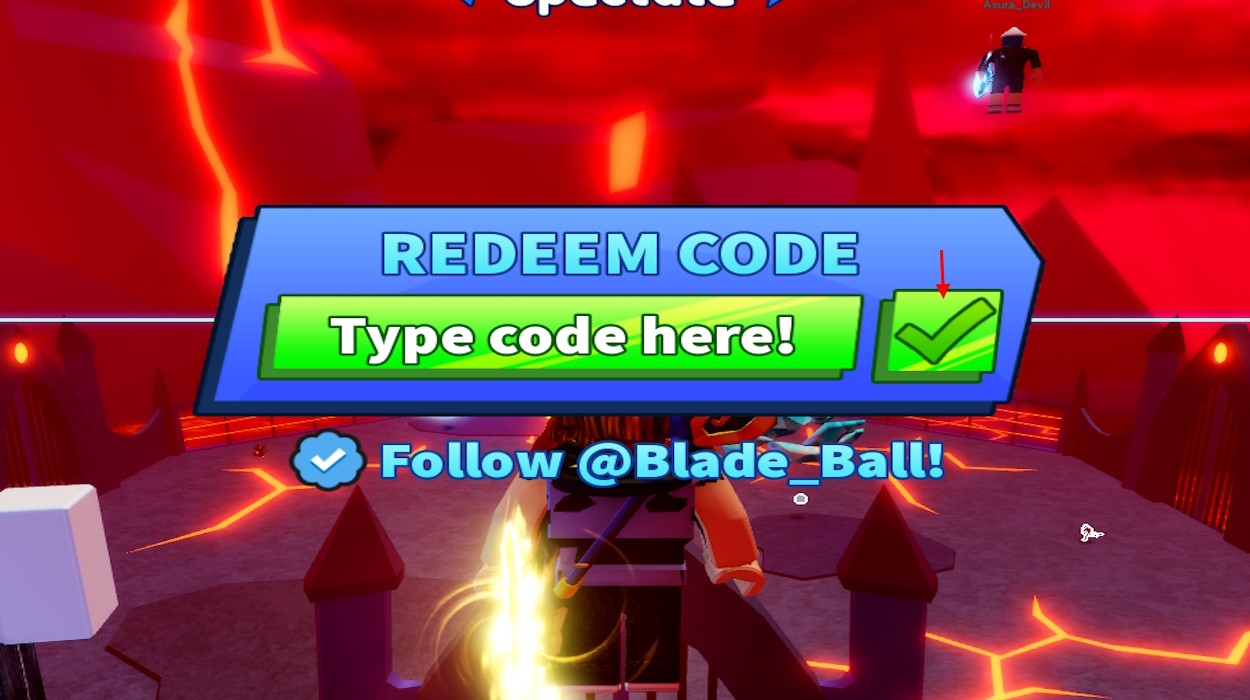 Nhập code Blade Ball