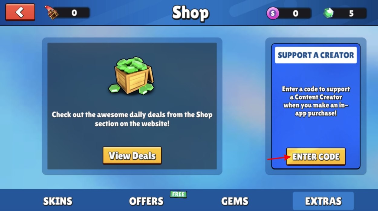 Nhập code và đổi trong Stumble Guys