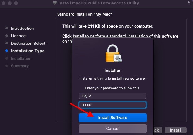Nhấp vào Install Software