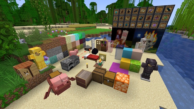 Nhiều khối và vật phẩm khác nhau trong Minecraft với Faithful Texture Pack
