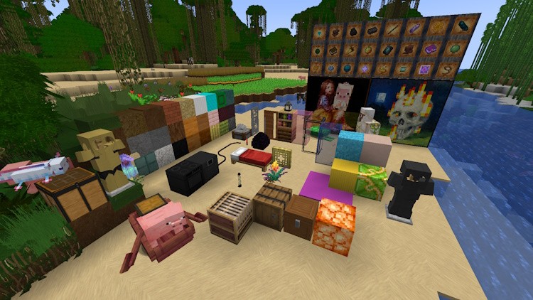 Nhiều khối và vật phẩm khác nhau trong Minecraft với Modern Arch Texture Pack