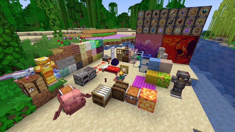 Nhiều khối và vật phẩm khác nhau trong Minecraft với Vividity Texture Pack