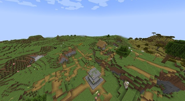 Những dân làng cuối cùng trong Minecraft 1.18.1, một ngôi làng chỉ có một ngôi nhà, một trang trại và hai dân làng