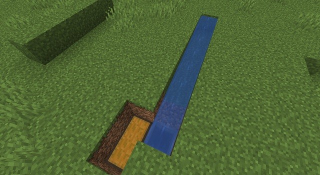 Nước chảy trong trang trại bí ngô Minecraft