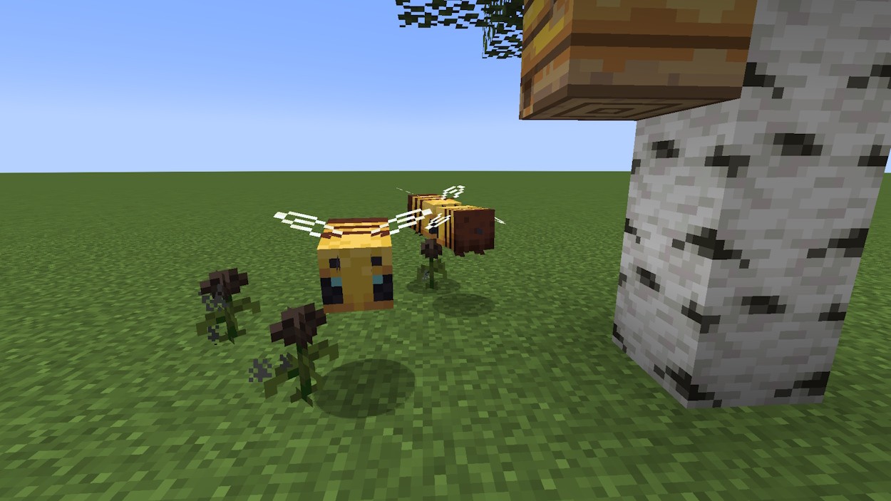Ong thụ phấn Wither Rose trong Minecraft