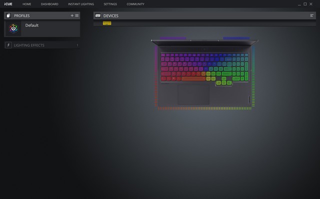 Phần mềm Corsair iCUE để điều khiển đèn RGB trên Lenovo Legion 7
