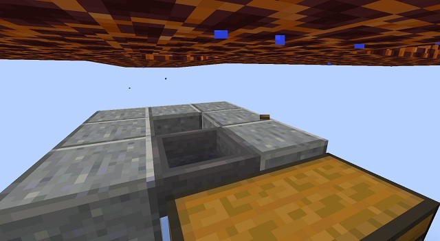 Phễu trên nền tảng rỗng - Cách xây dựng trang trại Creeper trong Minecraft