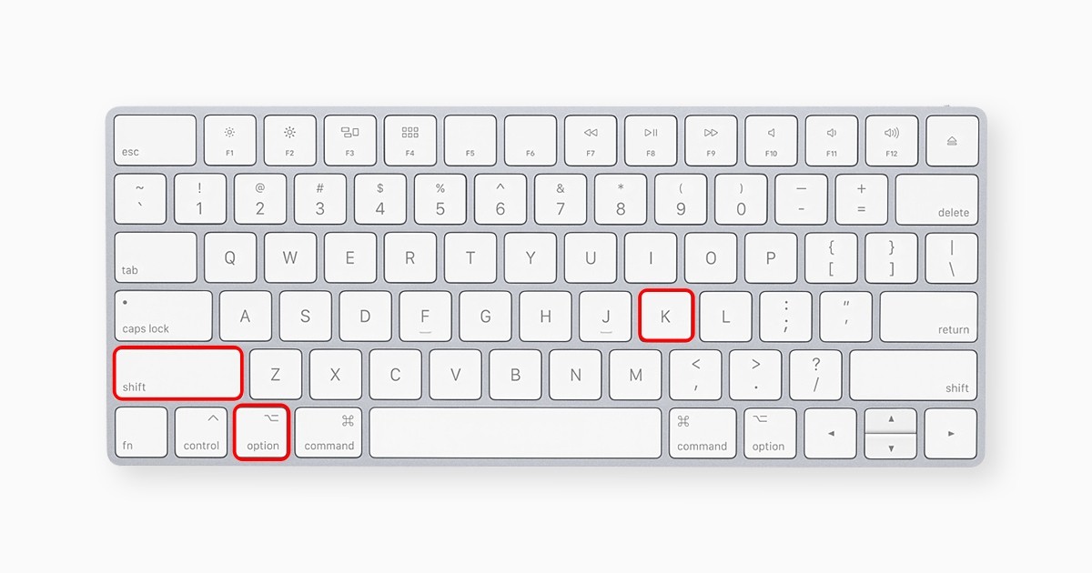 Phím tắt cho logo Apple