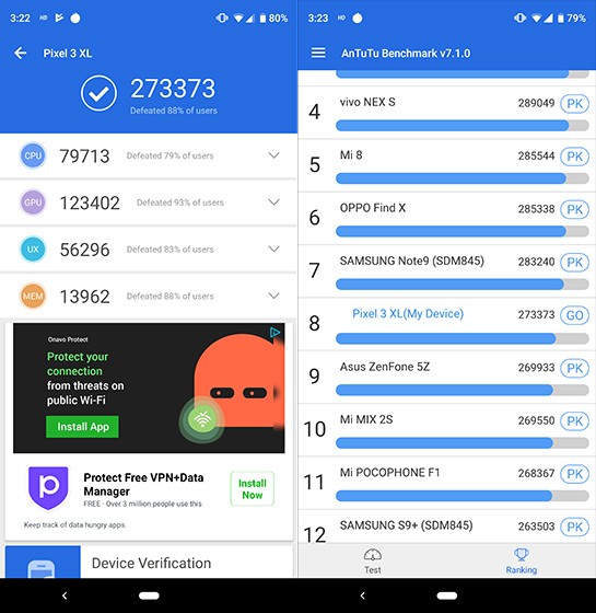 Pixel 3 XL AnTuTu Benchmark