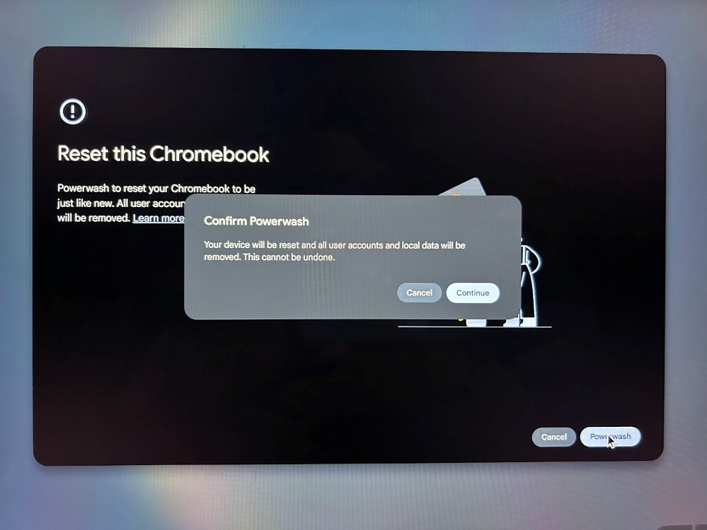 Powerwash - Khôi phục cài đặt gốc trên Chromebook