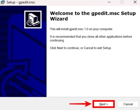 Quá trình cài đặt để kích hoạt gpedit.msc (Group Policy Editor) trên Windows 11 Home