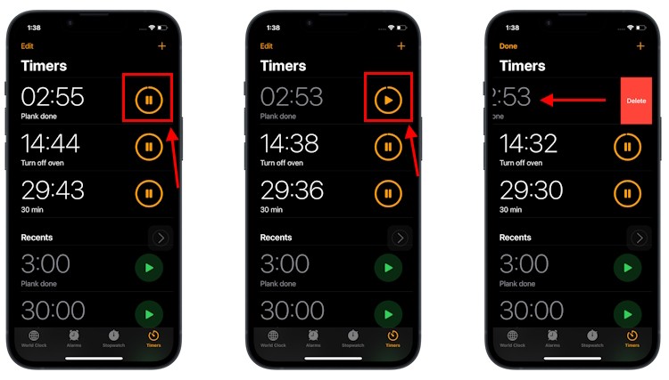 Quản lý báo thức và hẹn giờ trên iPhone thông qua ứng dụng Đồng hồ
