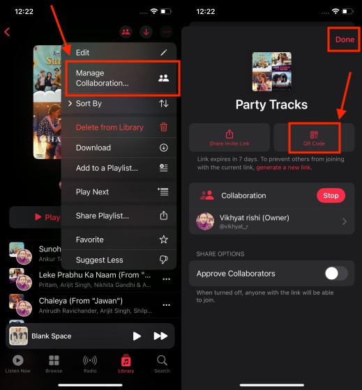 Quản lý cộng tác cho danh sách phát Apple Music