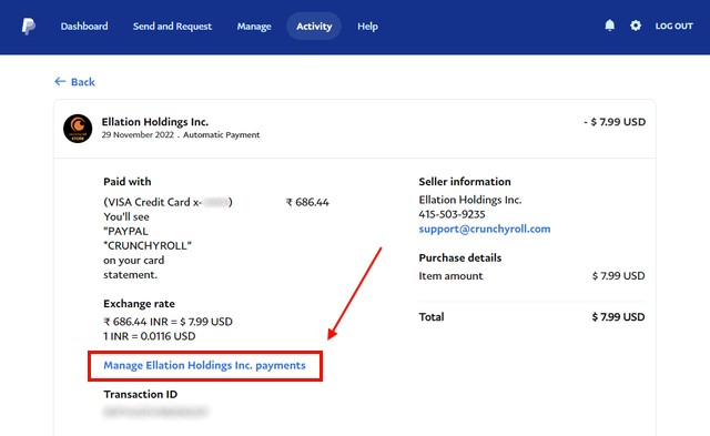 Quản lý đăng ký trên PayPal