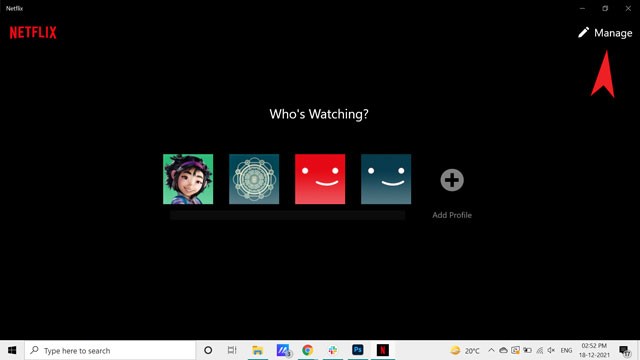 Quản lý hồ sơ trên ứng dụng máy tính Netflix