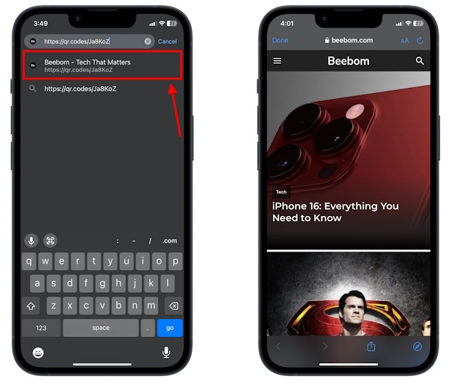 Quét mã QR bằng ứng dụng Google Chrome