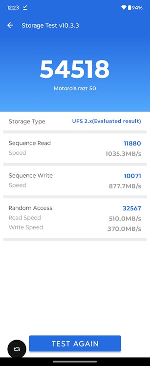 Razor 50 Read/Write test đánh giá ban đầu
