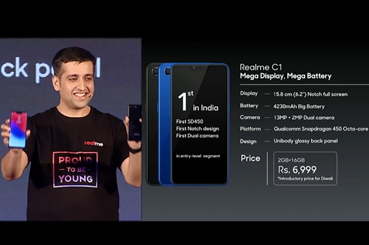 Realme C1 với thiết kế hiện đại