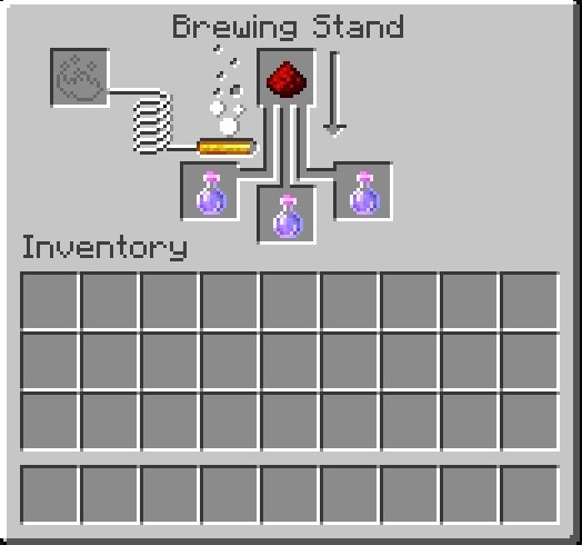 Redstone Dust in Brewing Stand in Minecraft