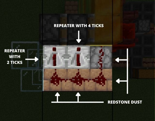 Redstone trên hàng khối bùn