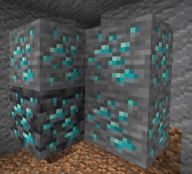 Regular Diamond ore on the Y level 8 in Minecraft 1.20